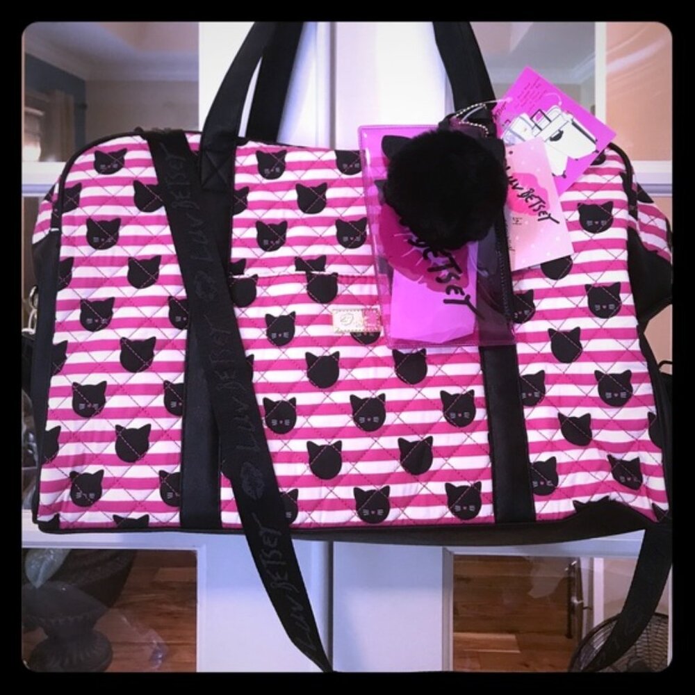 Betsy Johnson Kitty Cat Weekender Duffel Bag